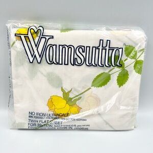 Vintage Wamsutta Christian Dior Yellow Rose Twin Flat Sheet "The Dior Rose" NEW